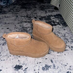 BearPaw Chestnut Suede Shearling-Lined Boot